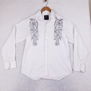 Structure Premium Filigree Embroidered Shirt XXL White